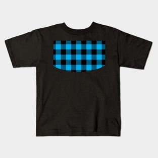 Blue Tartan - Classic Colorful Graphic Stripes Kids T-Shirt